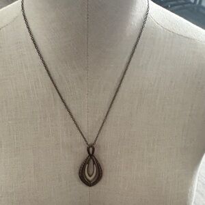 Lia Sophia Brown Teardrop Necklace